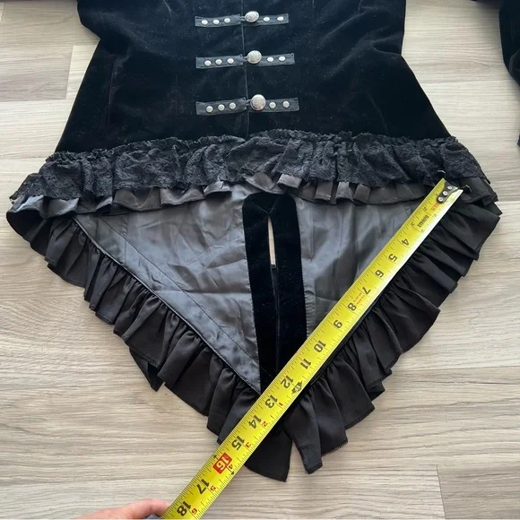 Rumies Black Velvet Corset Lace-up Style Jacket Size 10